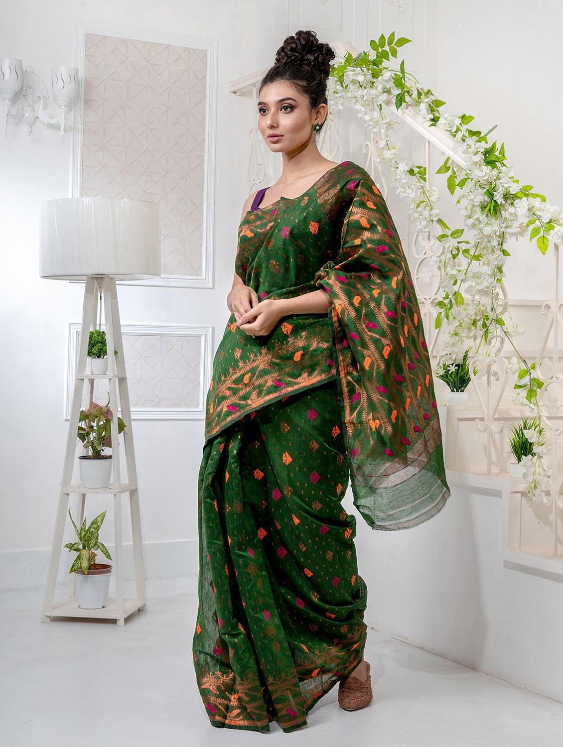 women self design jamdani saree with blouse - 22045840 - Standard Image - 1
