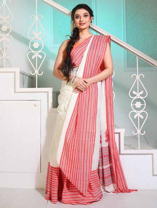 women self design handloom saree with blouse - 22045899 -  Standard Image - 0