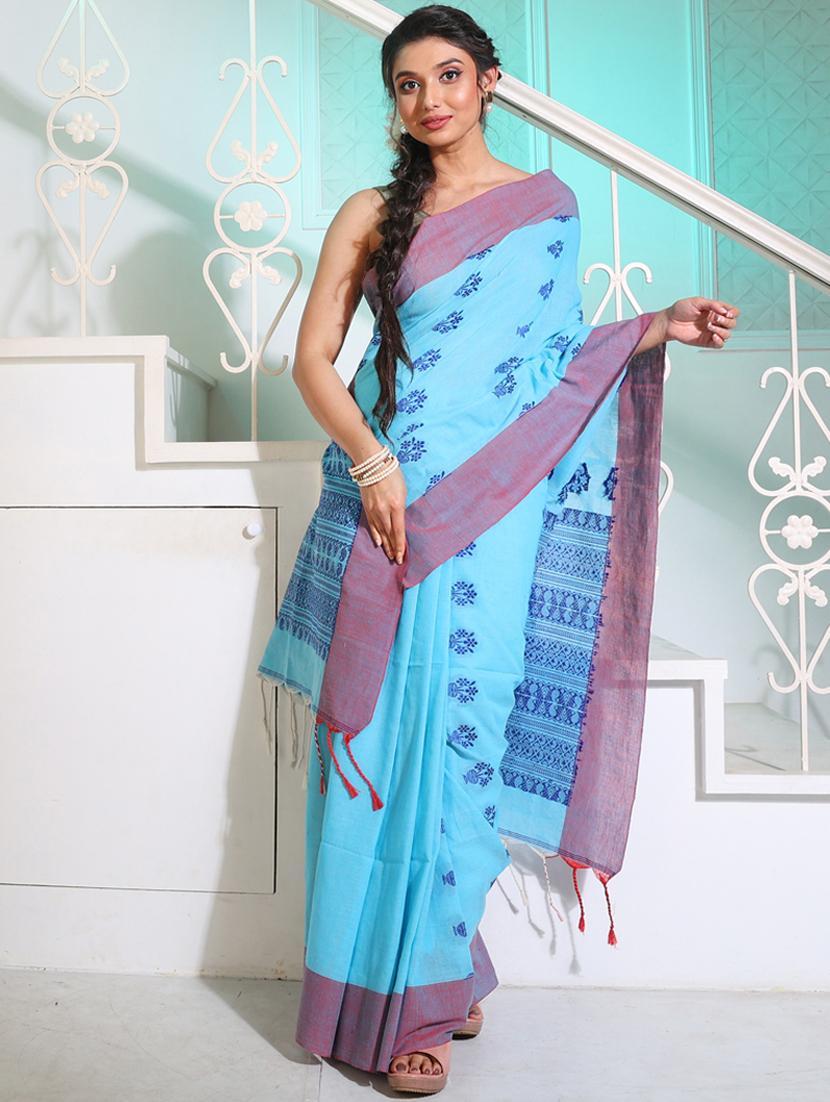 women self design handloom saree with blouse - 22045907 - Zoom Image - 0