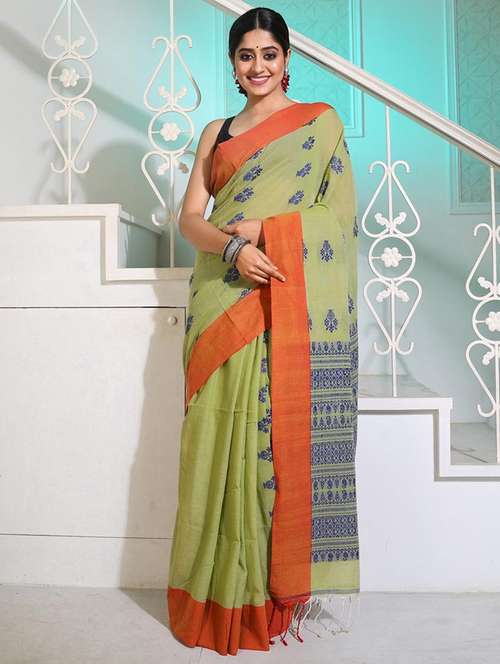 women self design handloom saree with blouse - 22045909 - Standard Image - 0