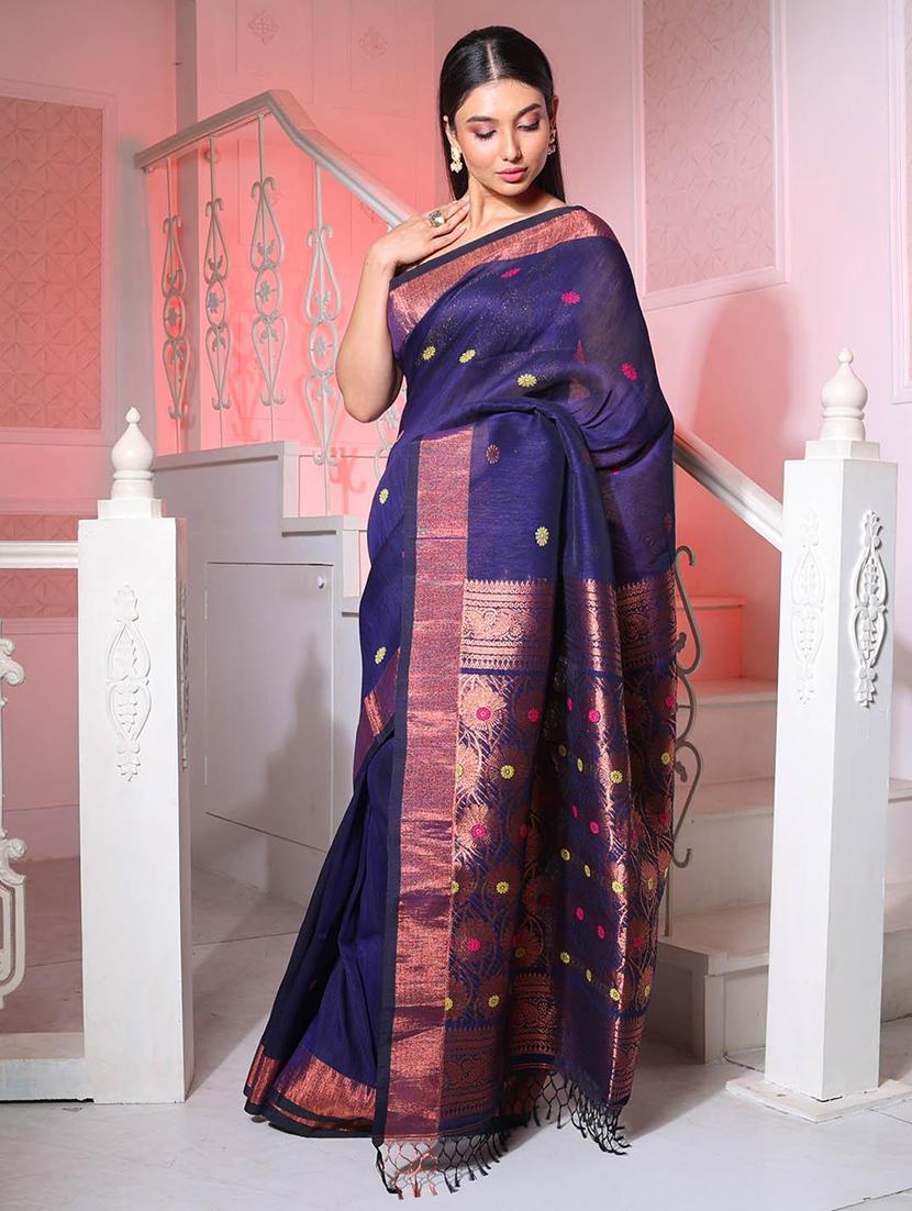 women self design bordered saree with blouse - 22045934 - Standard Image - 1