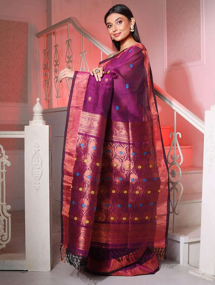 women self design bordered saree with blouse - 22045935 -  Standard Image - 1
