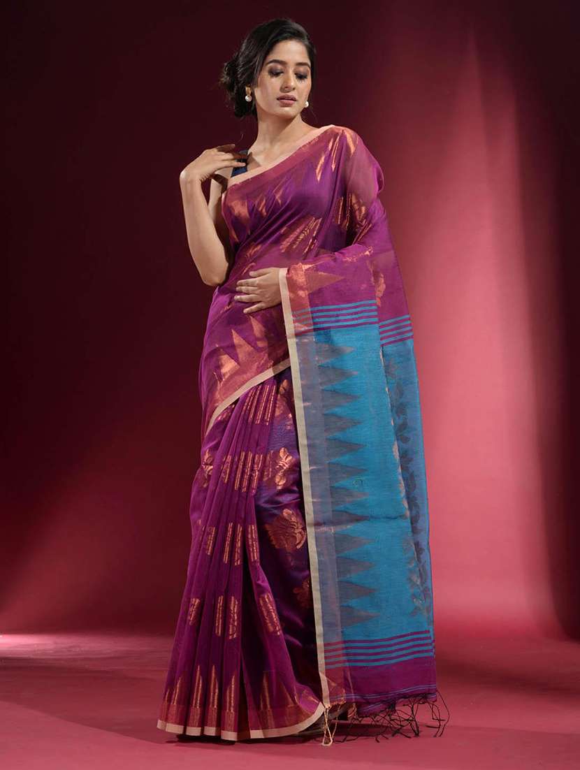 women self design handloom saree with blouse - 22045985 -  Standard Image - 1