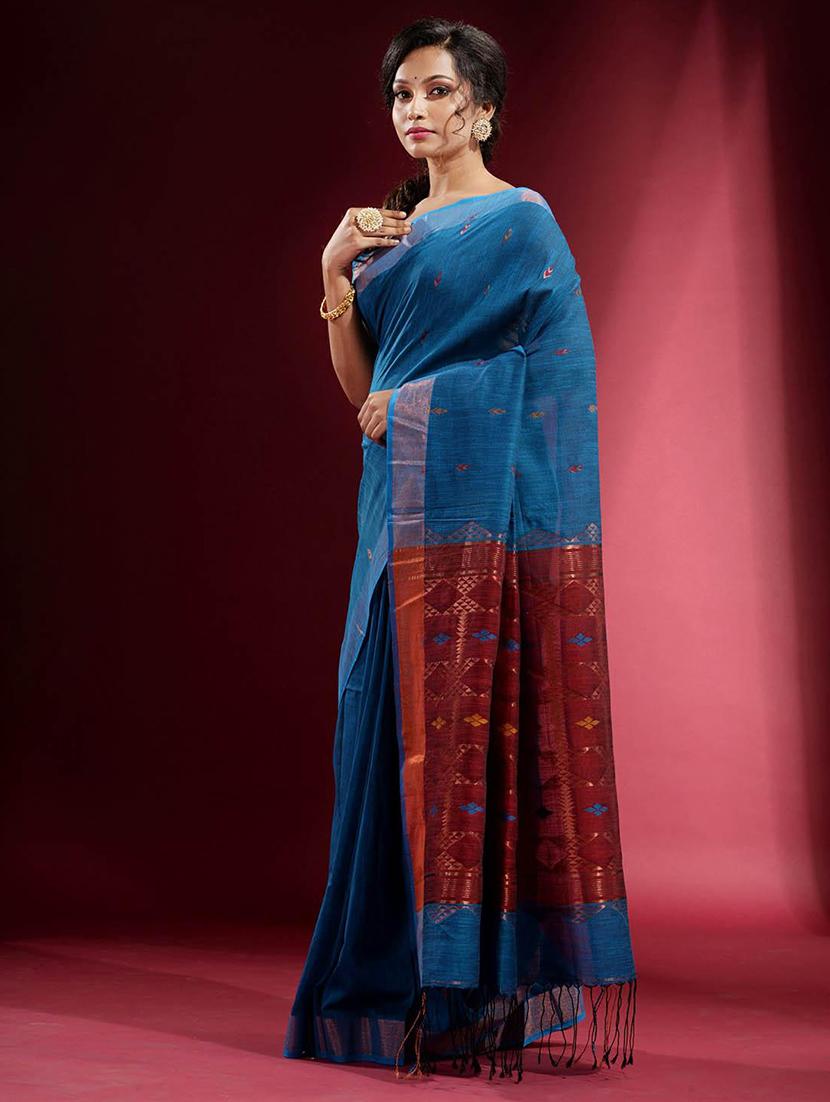 women self design bordered saree with blouse - 22045997 - Standard Image - 1