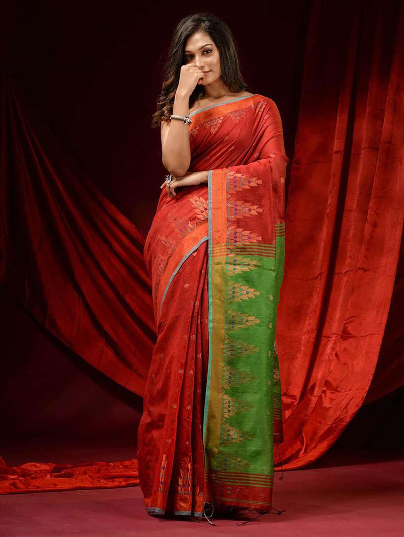 women self design handloom saree with blouse - 22046008 -  Standard Image - 1