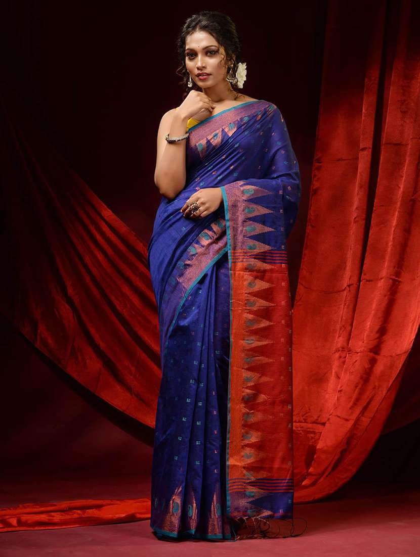 women self design handloom saree with blouse - 22046013 -  Standard Image - 1