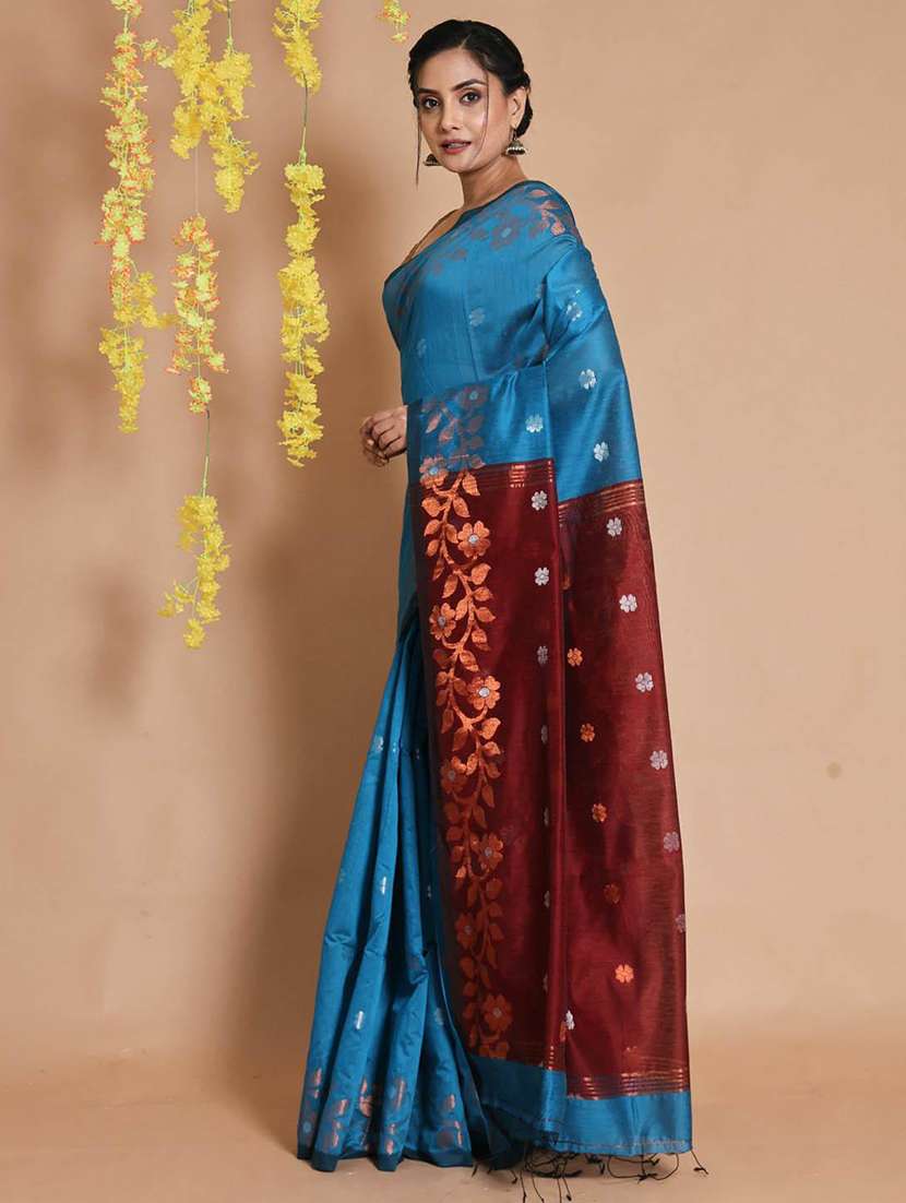 women self design bordered saree with blouse - 22046044 -  Standard Image - 1