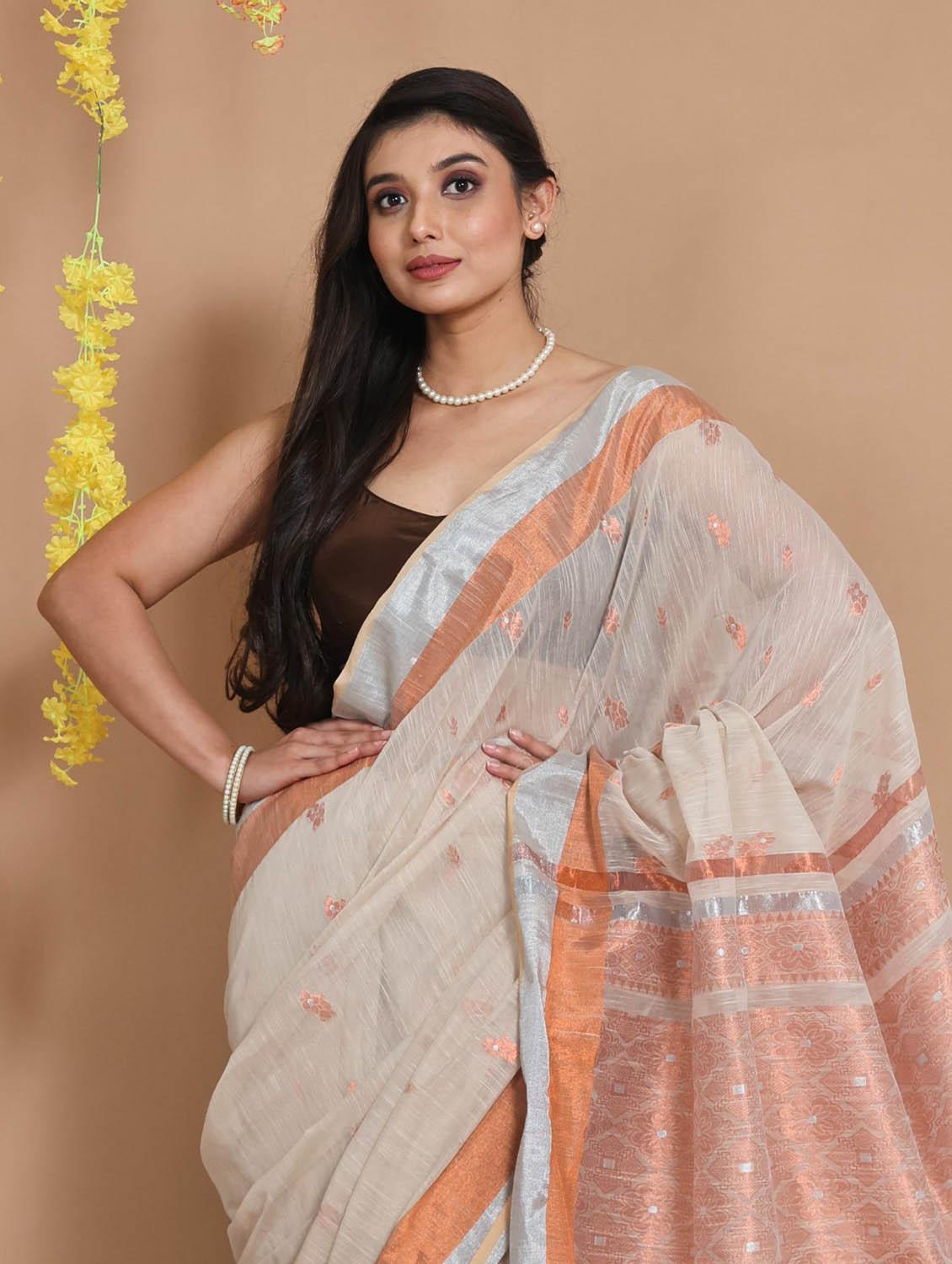 women self design bordered saree with blouse - 22046054 -  Standard Image - 1