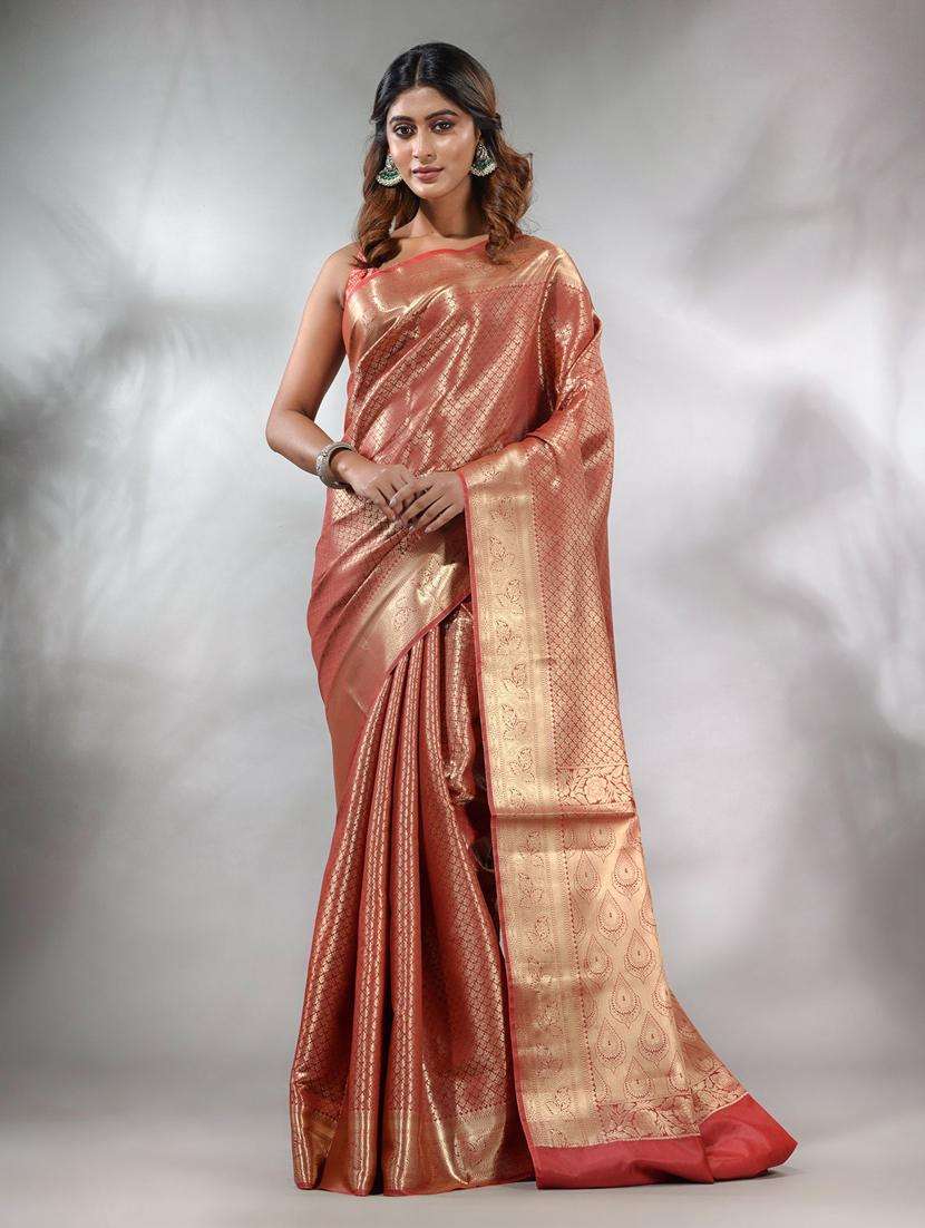 women self design kanjivaram saree with blouse