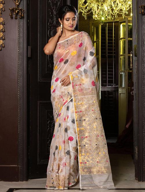 women self design jamdani saree with blouse - 22046104 -  Standard Image - 0