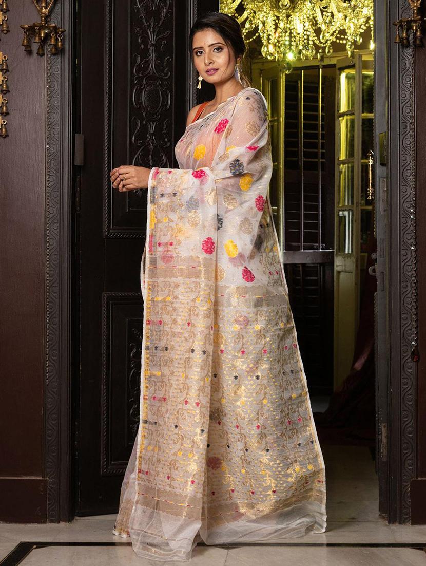 women self design jamdani saree with blouse - 22046104 -  Standard Image - 1