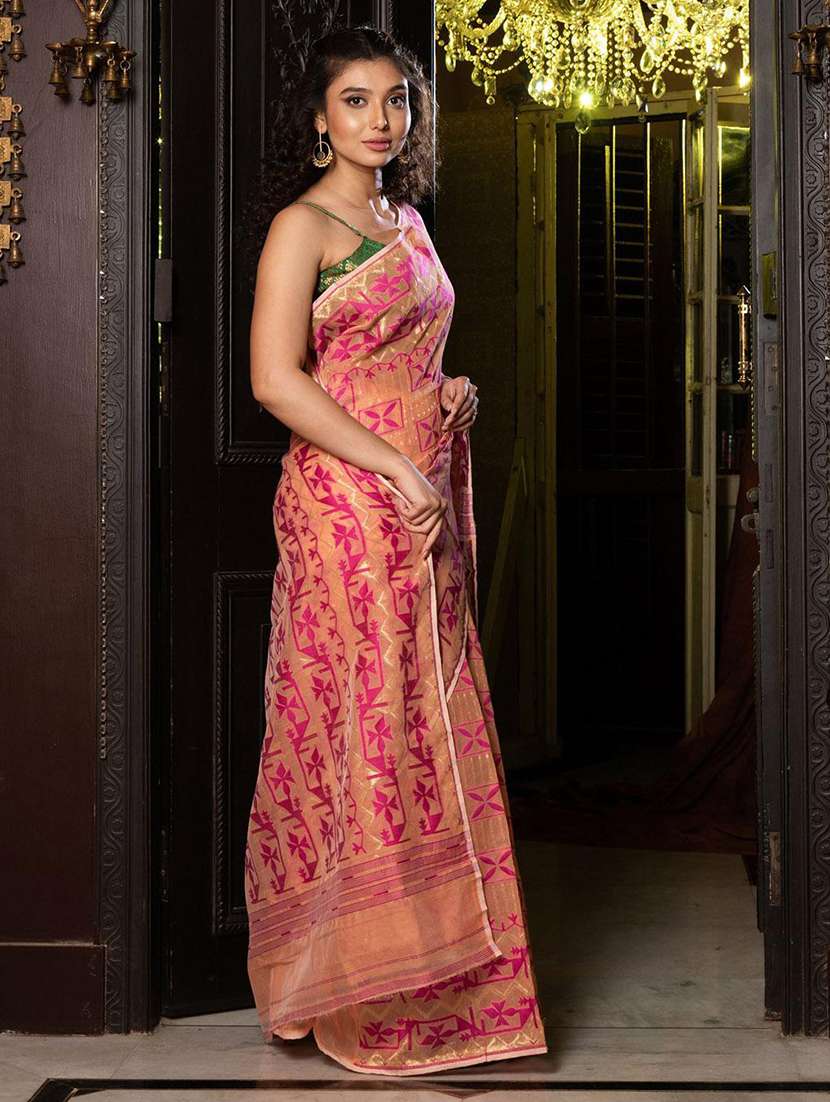 women self design jamdani saree with blouse - 22046111 -  Standard Image - 1