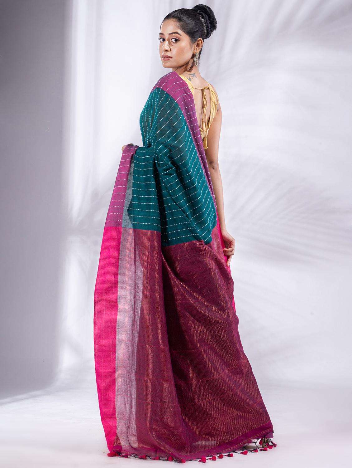 women self design handloom saree with blouse - 22046129 -  Standard Image - 1