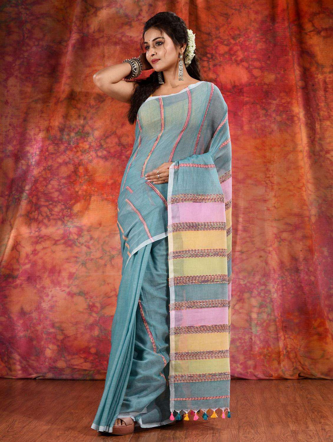 women self design handloom saree with blouse - 22046159 -  Standard Image - 1