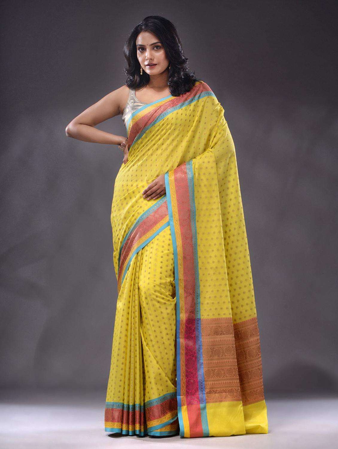 women self design bordered saree with blouse