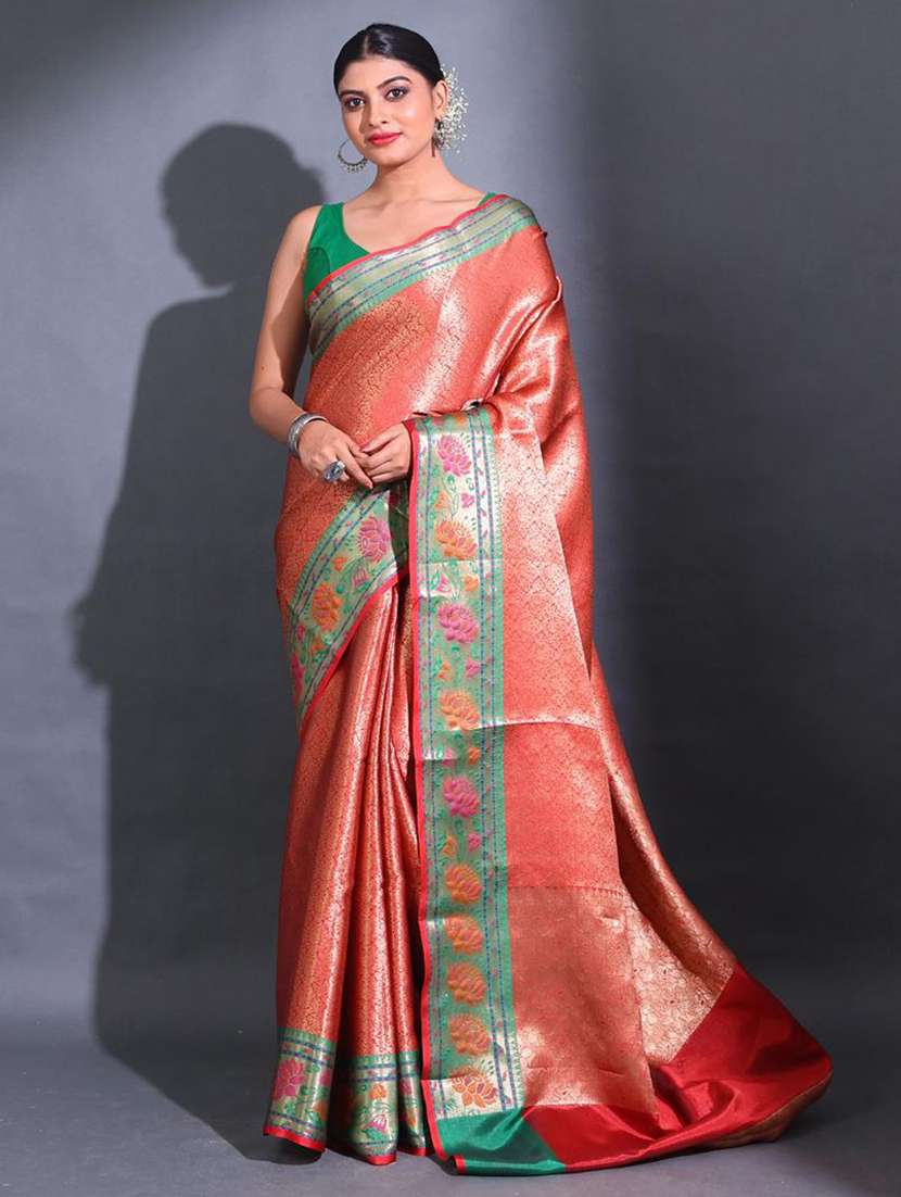 women self design banarasi saree with blouse