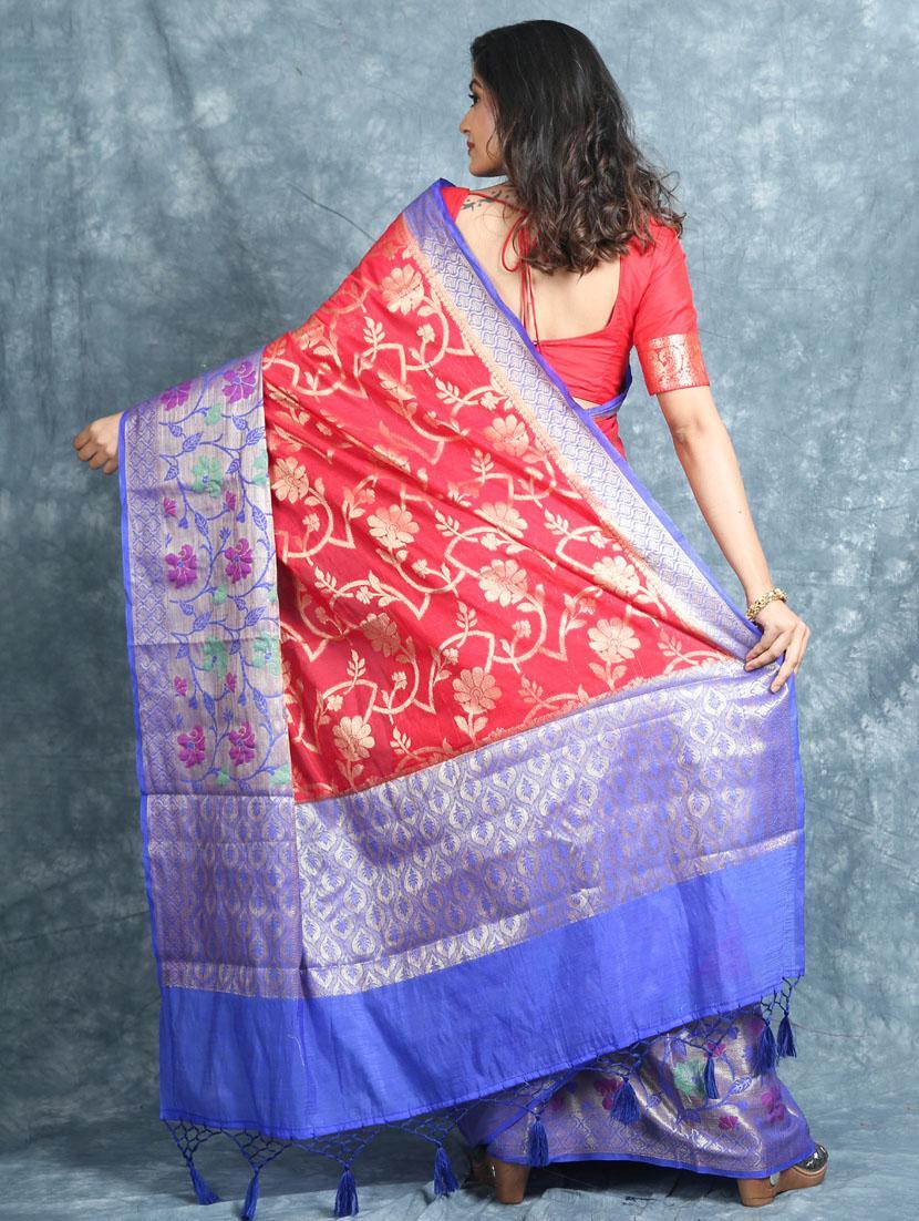 women self design bordered saree with blouse - 22046192 - Standard Image - 1