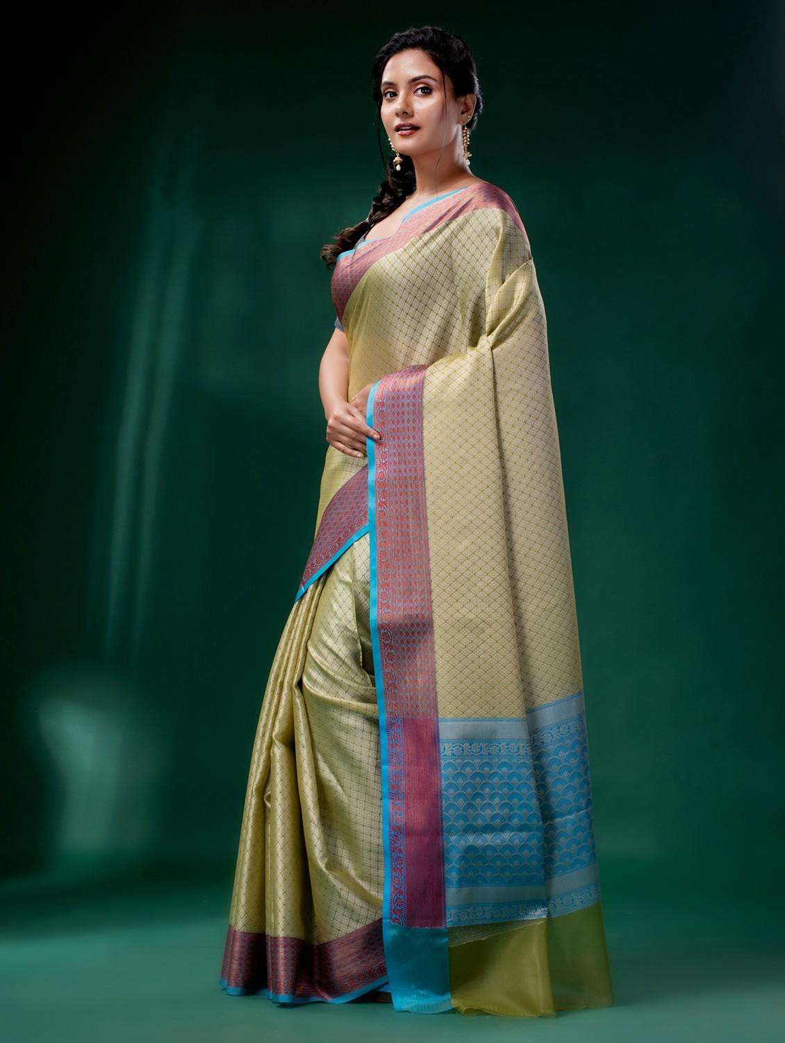 women self design bordered saree  with blouse - 22046205 -  Standard Image - 1