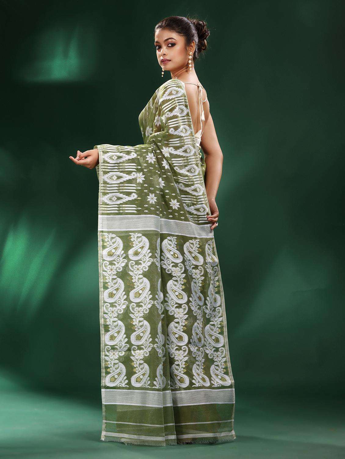 women self design jamdani saree with blouse - 22046207 -  Standard Image - 1