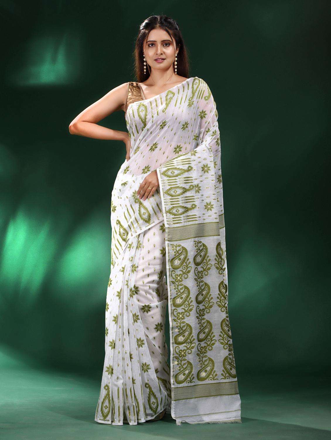 women self design jamdani saree with blouse