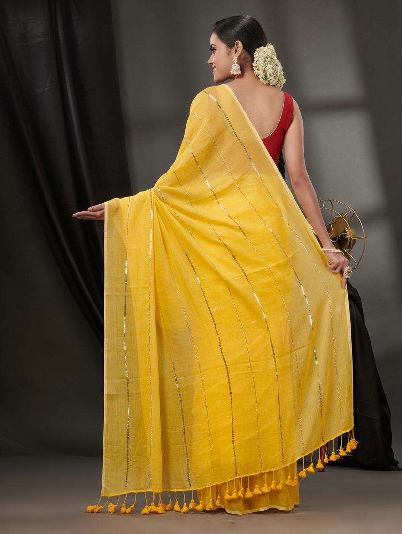 women solid with work embellished saree - 22046251 -  Standard Image - 1