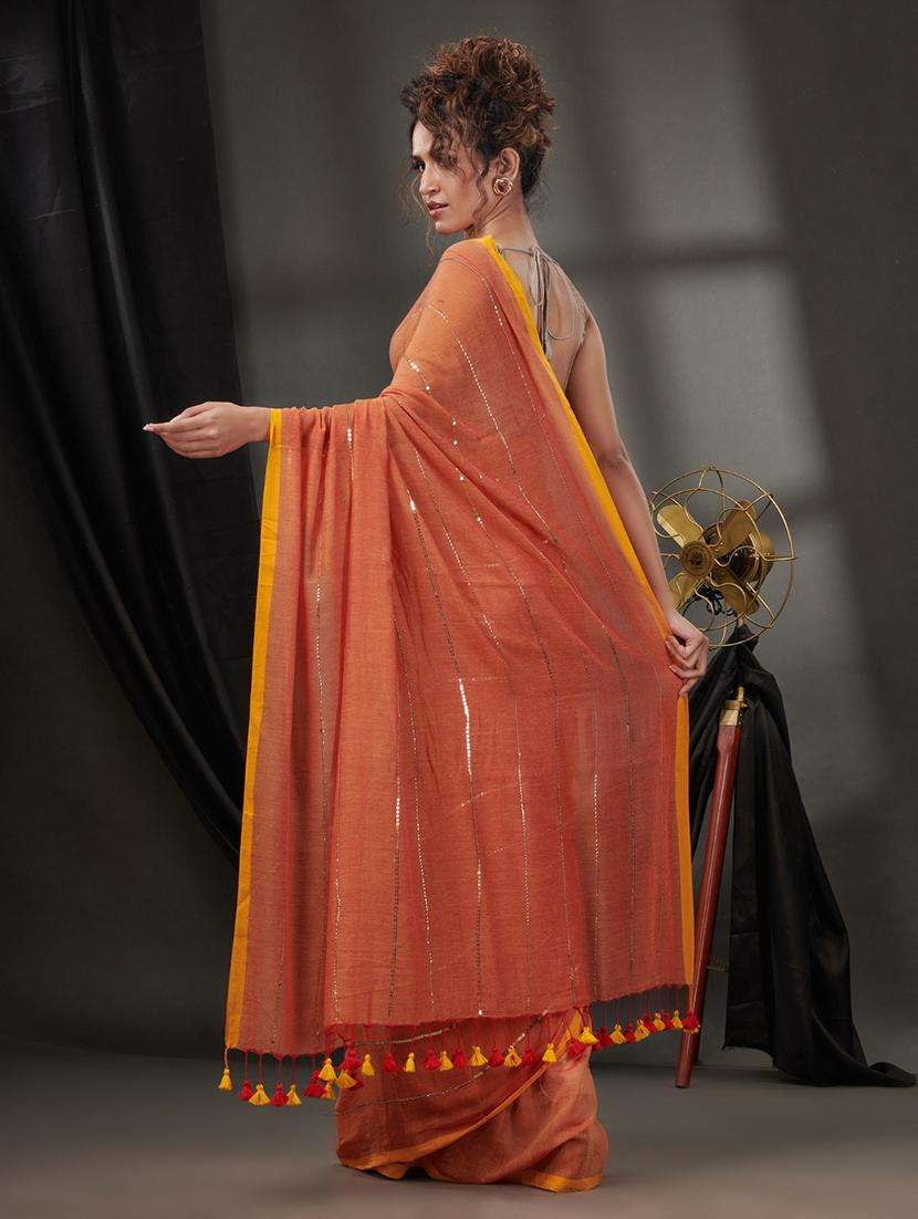 women solid with work embellished saree - 22046252 -  Standard Image - 1