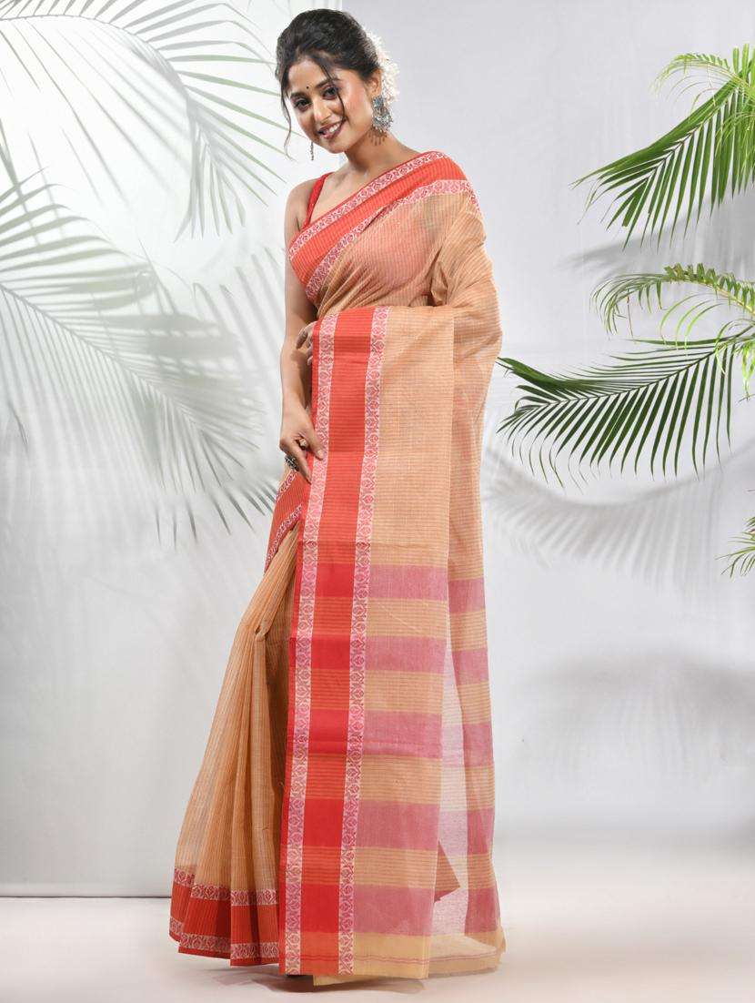 women self design tant saree with blouse - 22046314 -  Standard Image - 1