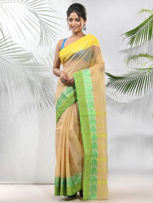 women self design tant saree with blouse - 22046324 - Standard Image - 0