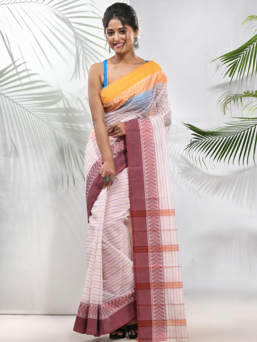 women self design tant saree with blouse - 22046327 - Zoom Image - 0