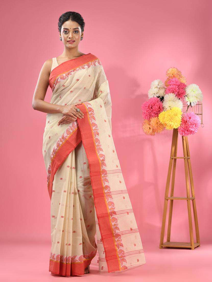 women self design tant saree