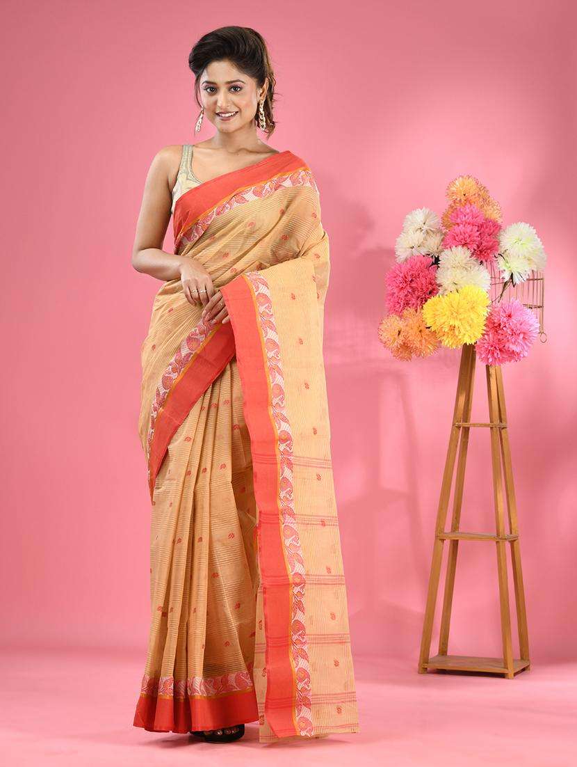 women self design tant saree