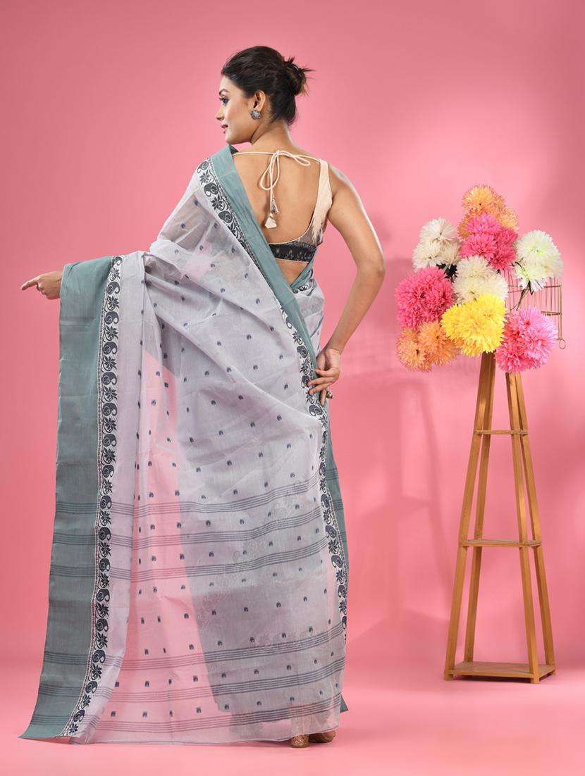 women self design tant saree - 22046338 -  Standard Image - 1