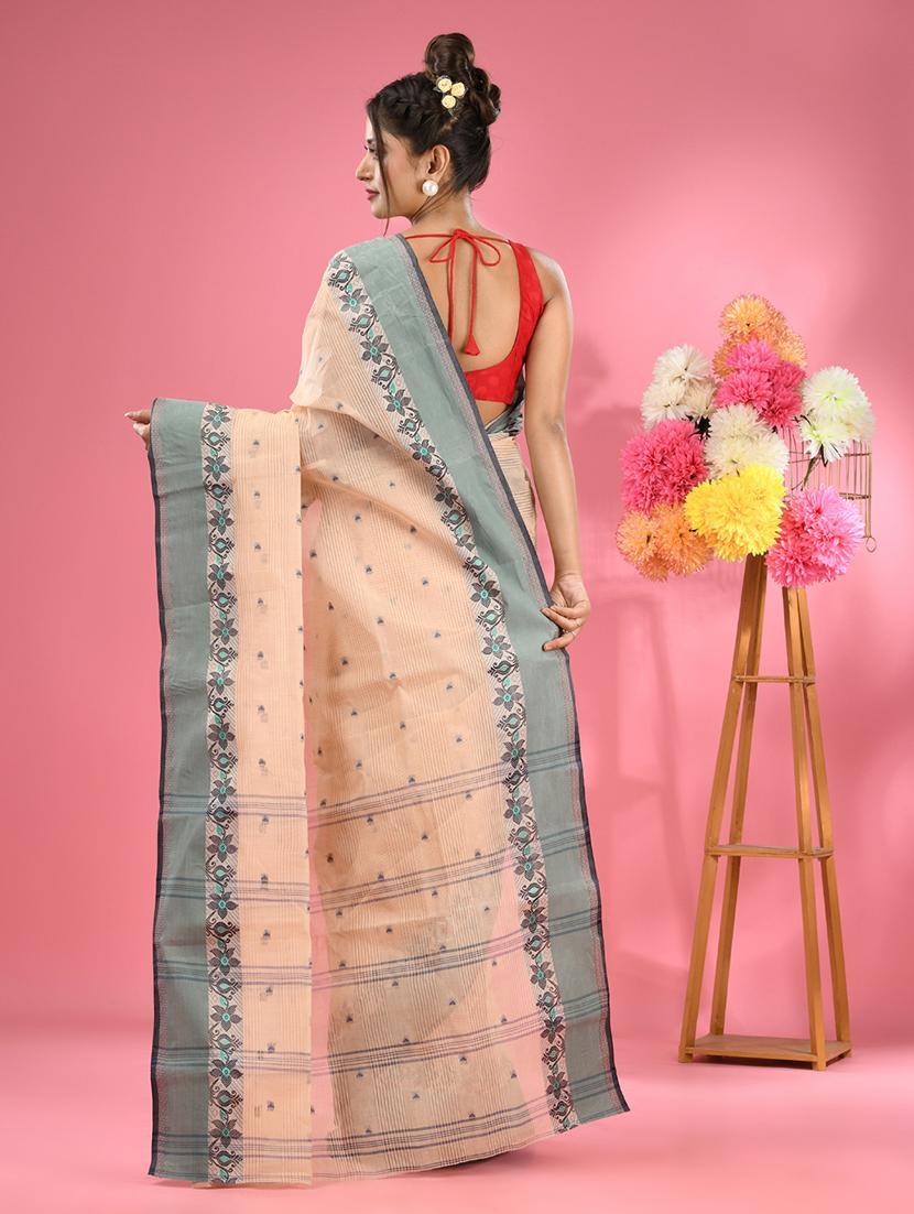 women self design tant saree - 22046347 - Standard Image - 1