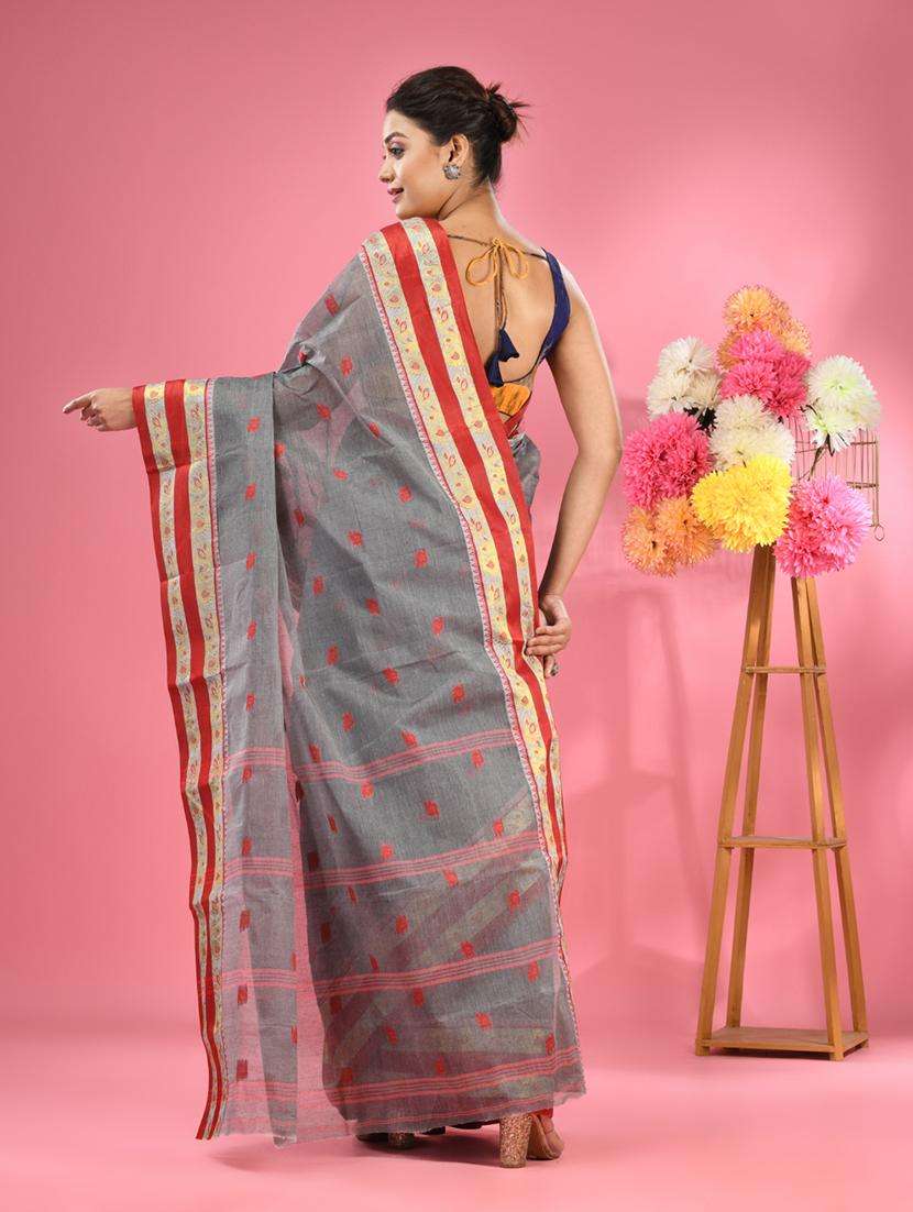 women self design tant saree - 22046369 -  Standard Image - 1