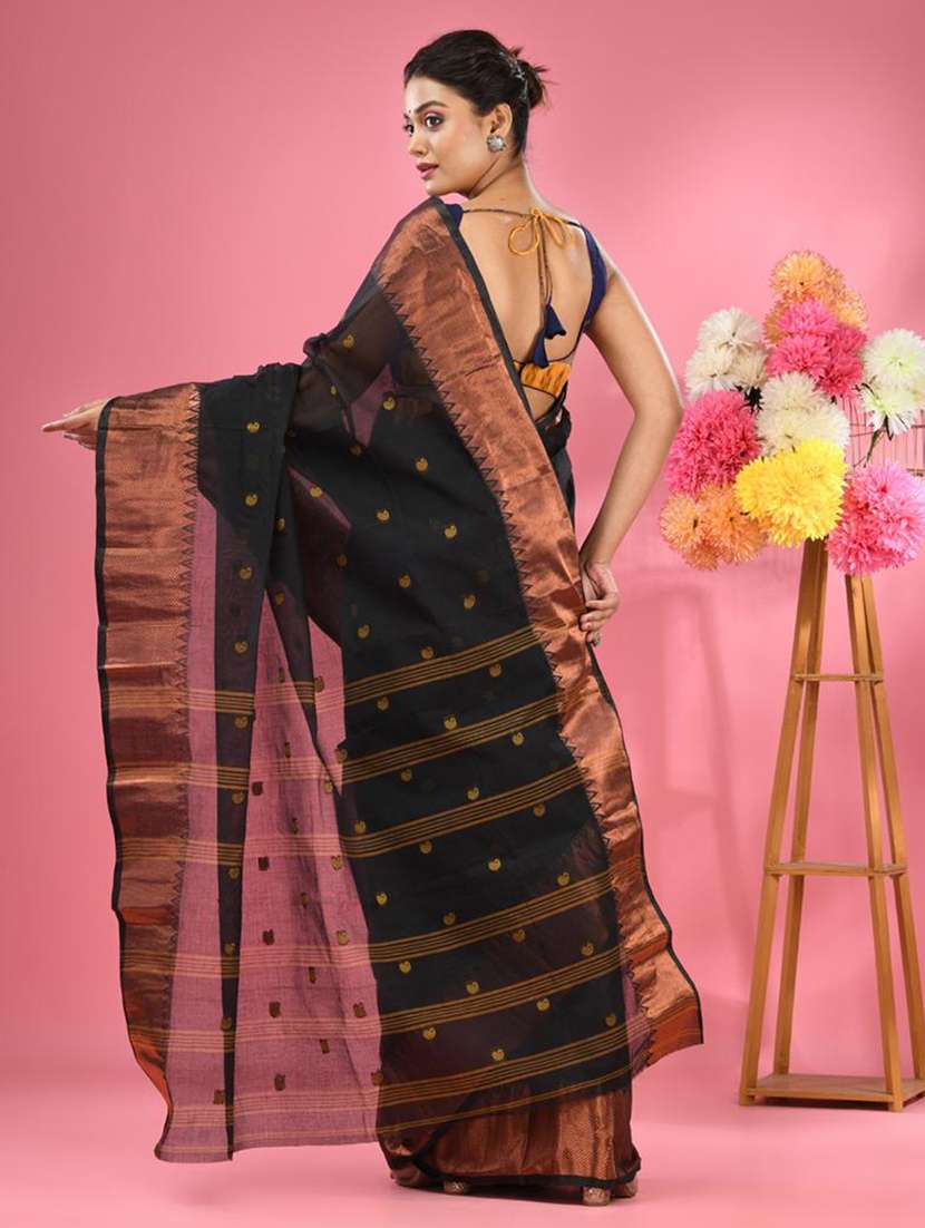 women self design tant saree - 22046376 -  Standard Image - 1