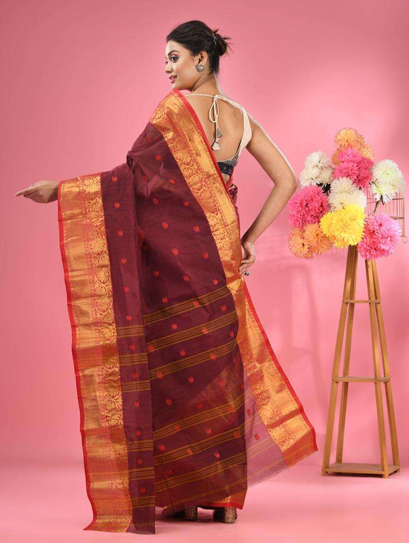 women self design tant saree - 22046381 -  Standard Image - 1