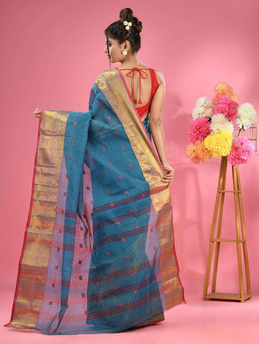 women self design tant saree - 22046382 -  Standard Image - 1