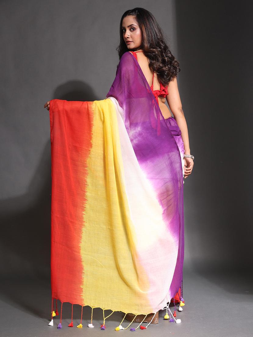 women tie & dye printed saree - 22046386 - Standard Image - 1