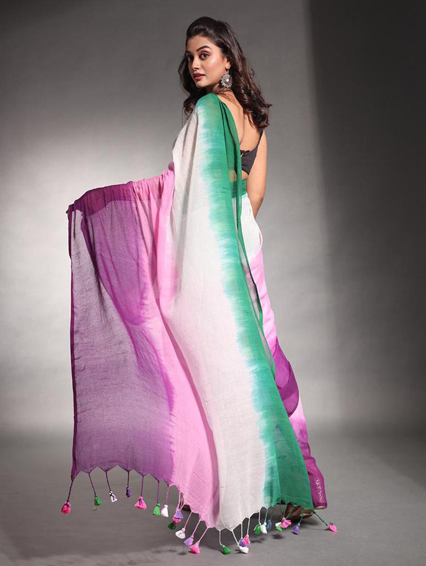 women tie & dye printed saree - 22046390 - Standard Image - 1