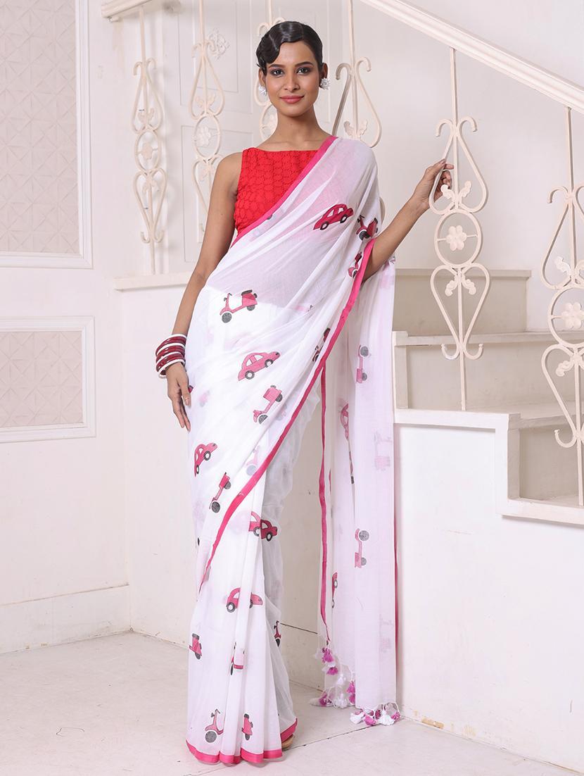 women printed handloom saree - 22046395 - Zoom Image - 0