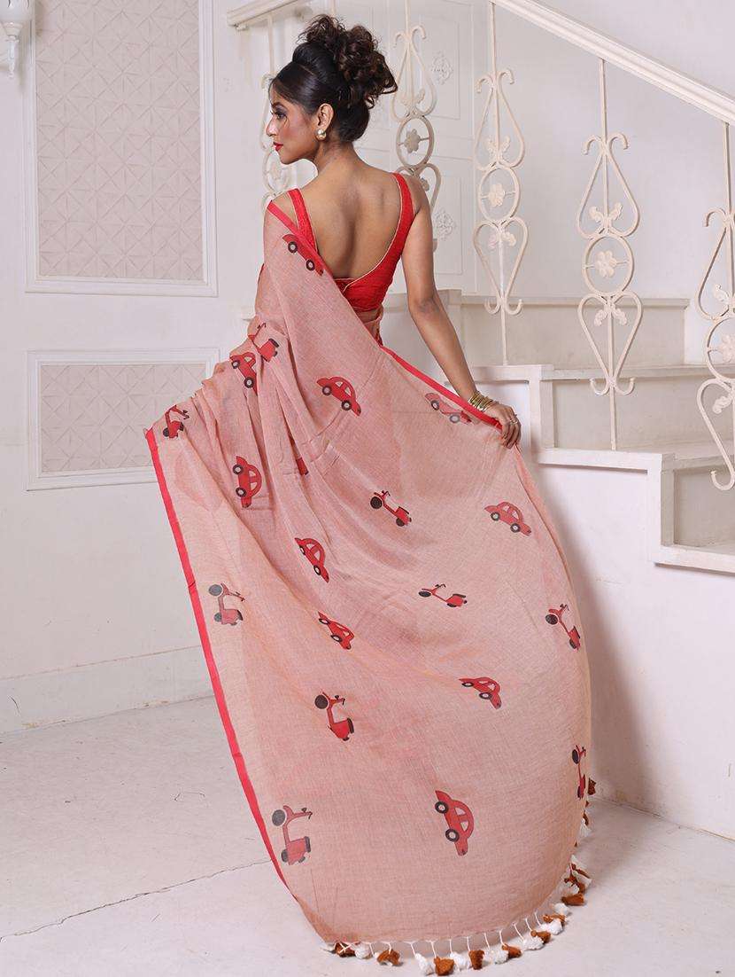 women printed handloom saree - 22046396 -  Standard Image - 1