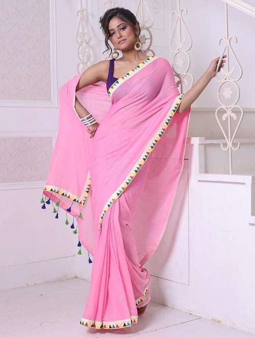 women solid plain saree - 22046399 - Standard Image - 0