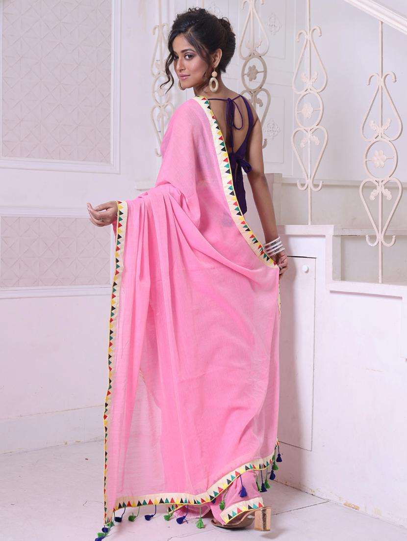 women solid plain saree - 22046399 - Standard Image - 1
