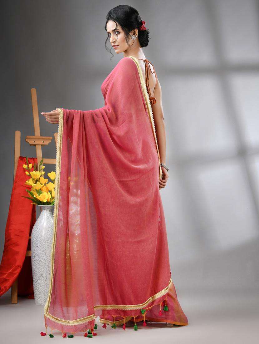 women solid handloom saree - 22046403 - Standard Image - 1
