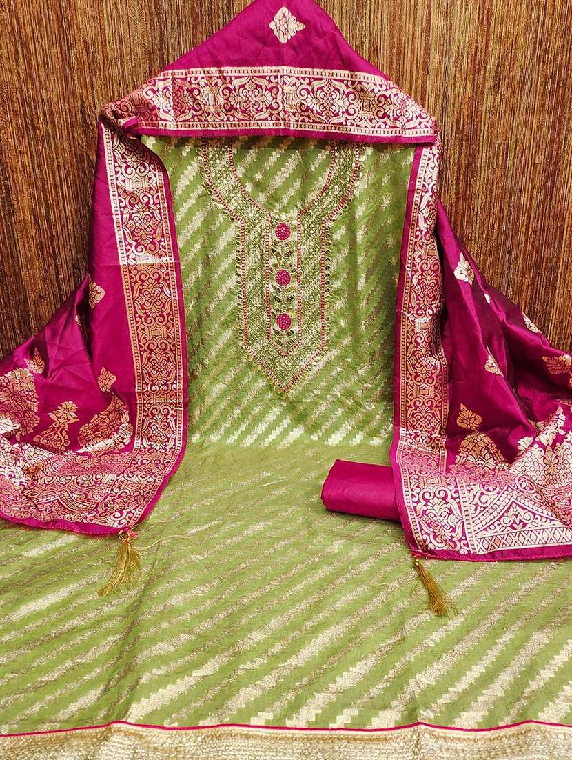 women self design embroidered unstitched suit set - 22047826 -  Standard Image - 1