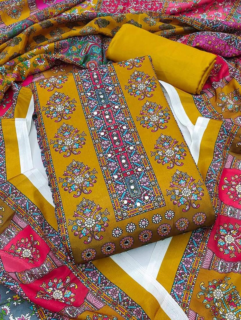 women printed embellished unstitched suit set - 22047836 - Zoom Image - 0