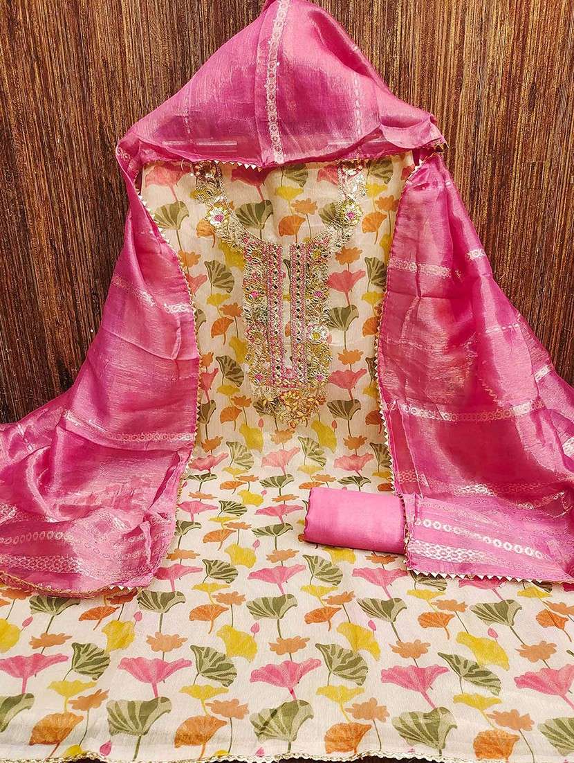 women floral embroidered unstitched suit set - 22047839 -  Standard Image - 1