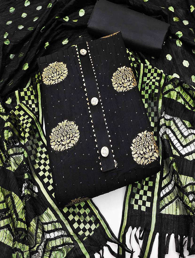 women self design embellished unstitched suit set