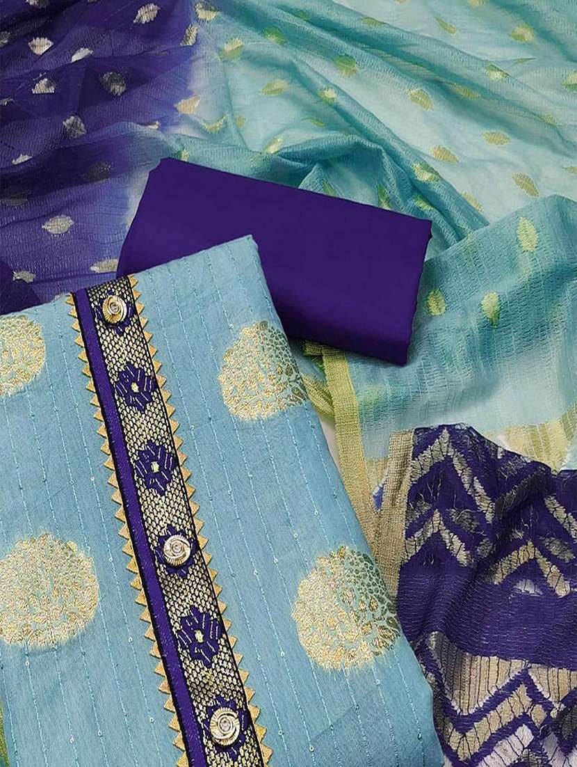 women self design embellished unstitched suit set - 22047856 - Standard Image - 1