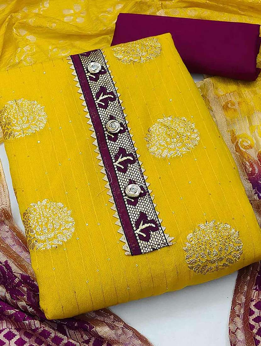 women self design embellished unstitched suit set - 22047857 -  Standard Image - 1